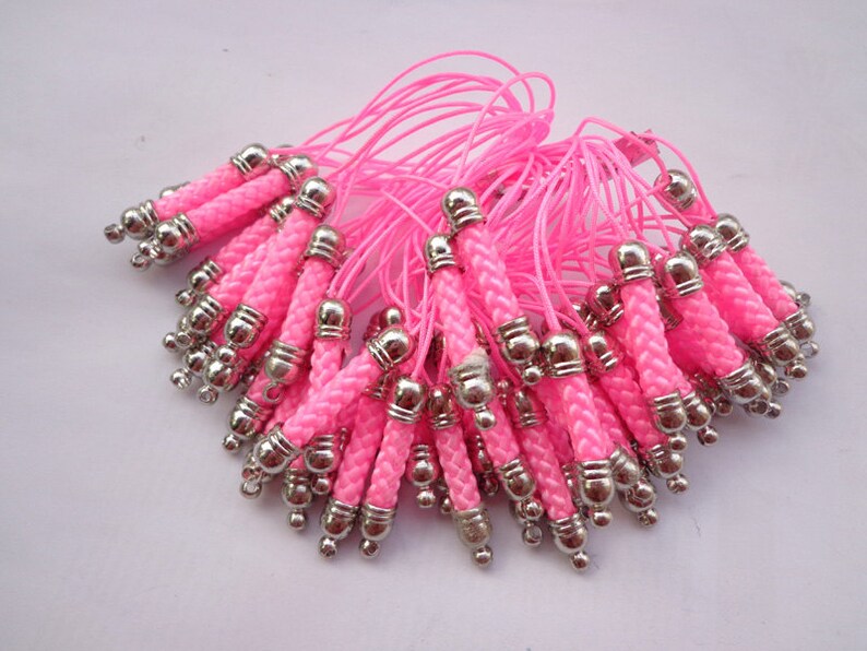 Cell Phone Strap Lanyard--50 Pcs 70x5mm Pink Lariat Lanyard Mobile Cell ...