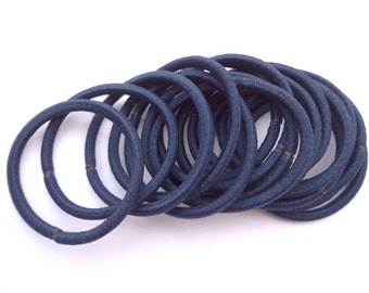 Good quality-- 50 pcs dark blue hair elastics, ponytail elastics,ponytail holders,pigtail holders