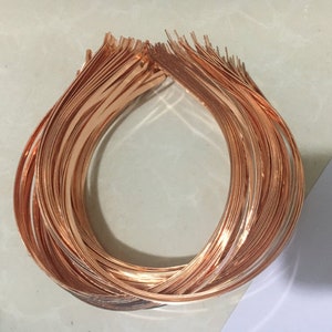 SALE--Rose gold  plain colored iron metal headband - 50 pcs 5mm
