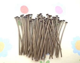 200pcs of antique bronze head pins --30mm