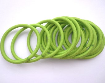 Good quality-- 50 pcs green  hair elastics, ponytail elastics,ponytail holders,pigtail holders