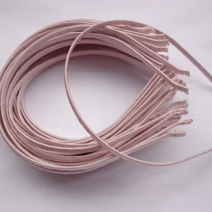 SALE--20 pcs Light Pink Satin Covered Headband 5mm Wide