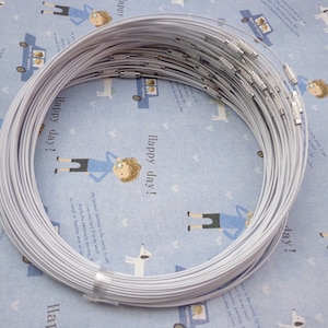 SALE--50pcs 18 inch 1mm thickness White stainless steel round choker necklace wires with screw clasps