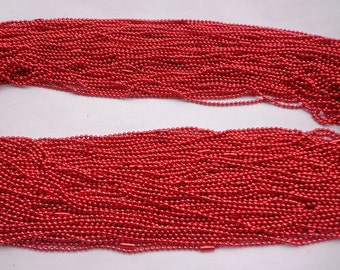 20 pcs 27 pollici 2.0mm catena di collana a sfera rossa con connettore di corrispondenza