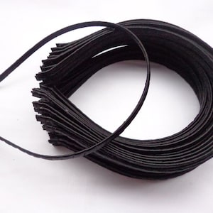 SALE--20 pcs Black  Satin Covered Metal Headband 5mm Wide