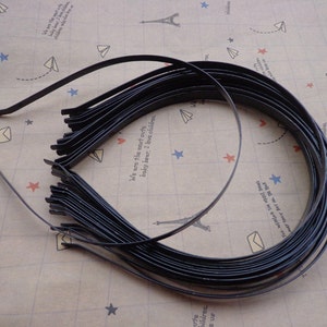 SALE--Plain Black Colored Iron Metal Headband - 50 pcs 5mm