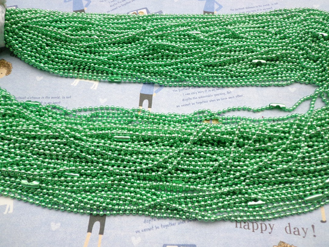 20 Pcs 27 Inch 2.4mm Grass Green Ball Necklace Chain With Etsy