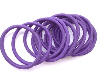 Good quality-- 50 pcs purple hair elastics, ponytail elastics,ponytail holders,pigtail holders