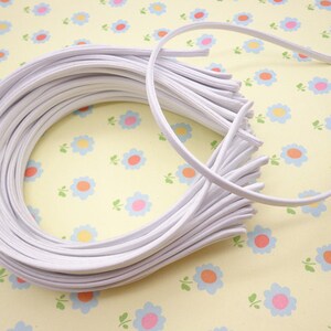 SALE--20 pcs White Cloth Covered Headband 5mm Wide