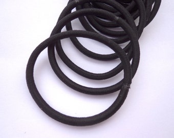 Good quality-- 50 pcs black hair elastics, ponytail elastics,ponytail holders,pigtail holders