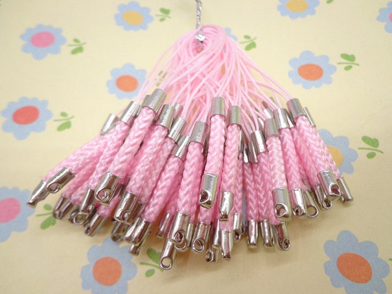 Pink Phone Lanyard With 10 Charms - Adjustable Neck Strap For Cell Phones