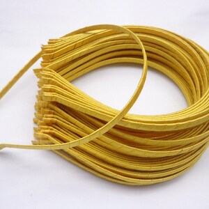 SALE--20 pcs Yellow  Satin Covered Headband 5mm Wide