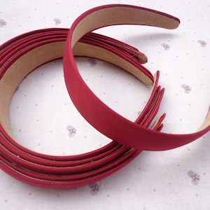 SALE--2 pcs Red Wine Satin Headbands-- 30mm Wide