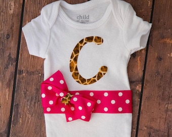Customized monogrammed baby girl outfit!