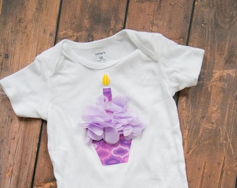 1st Birthday purple ruffle cupcake outfit!