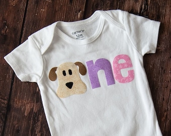 Puppy 1st Birthday Bodysuit: Girl PAWty Outfit