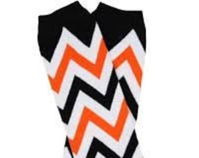 Black Orange and White Chevron Halloween Leg Warmers / Halloween Baby / Baby Boy Halloween / Halloween Orange and Black Chevron Legging
