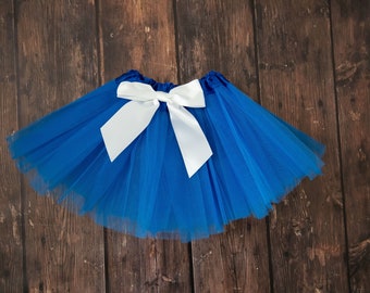 Royal blue infant or toddler tutu with white satin removable or interchangeable bow / red white and blue tutu / 4th of July / newborn tutu