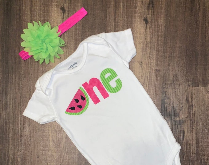 Watermelon 1st Birthday Outfit! Pink and green one First Birthday Outfit! Tutti Fruity Birthday / Watermelon first birthday