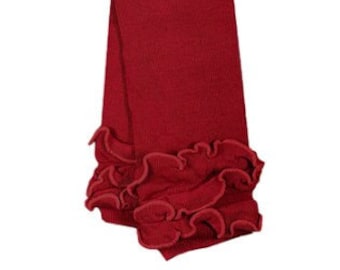 Burgundy Baby Leg Warmers with Ruffle! One Size Cranberry Ruffle Legging / Thanksgiving Baby Girl Leggings / Valentine's Day Baby Leg Warmer