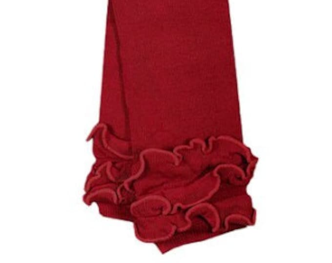 Burgundy Baby Leg Warmers with Ruffle! One Size Cranberry Ruffle Legging / Thanksgiving Baby Girl Leggings / Valentine's Day Baby Leg Warmer
