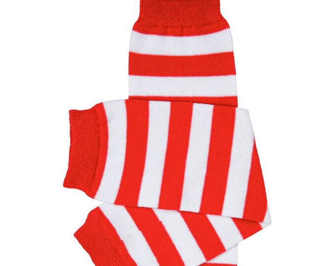 Red and White Striped Leg Warmers! Newborn or One Size Legging / Baby Leggings / Christmas Leg Warmer / Valentine's Day / 4th of July