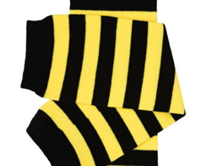 Yellow and Black Striped Leg Warmers! One Size Black and Yellow Legging / Baby Leggings / Bumble Bee Baby Leggings / 1st Bee Day Leg Warmer