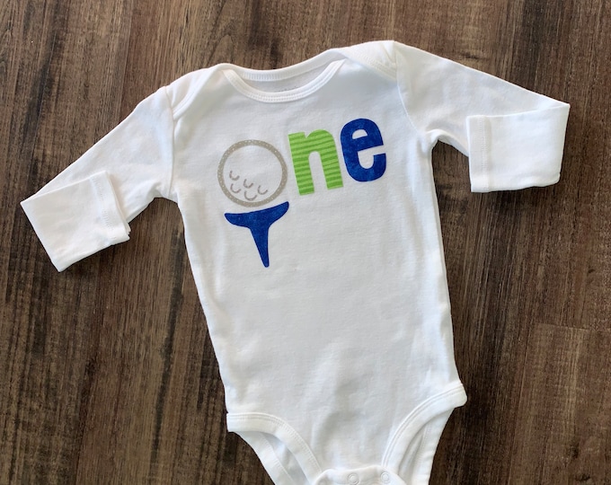 Golf 1st Birthday Outfit! Hole in One Golf Ball First Birthday Shirt  Boy golf ball birthday / boy golf birthday shirt / Hole in 1 baby