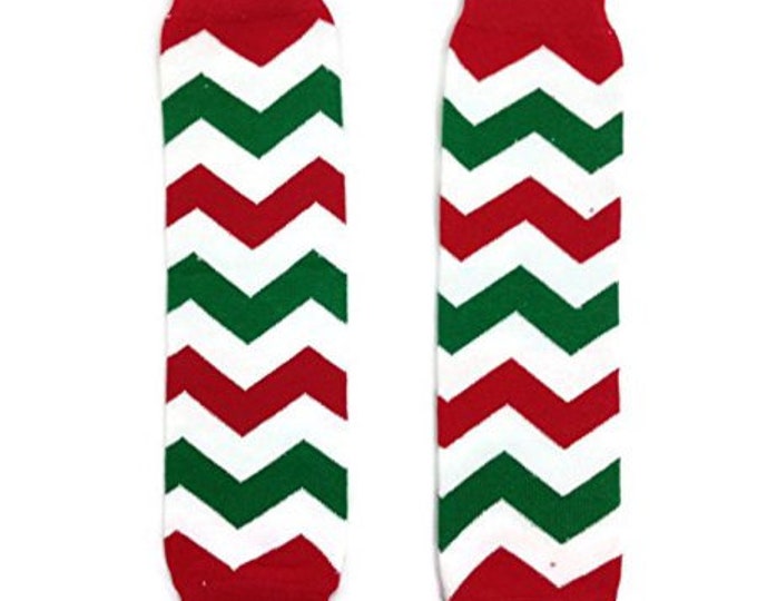 Red and Green Christmas Chevron Striped Leg Warmers! Newborn & One Size Legging / Baby Leggings/ Christmas Leg Warmer / Baby's 1st Christmas