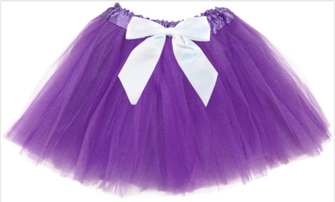 Purple Infant or Toddler Tutu With White Satin Removable or ...