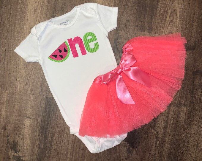 Watermelon 1st Birthday Outfit! Pink and green one First Birthday Outfit! Tutti Fruity Birthday / Watermelon first birthday
