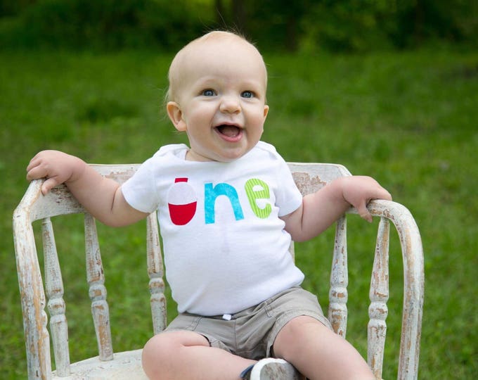 1st Birthday Fishing Theme "The big one" baby boy fishing birthday outfit