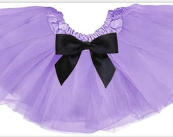 Tutú lavanda con lazo de satén negro - Bebé o niño pequeño
