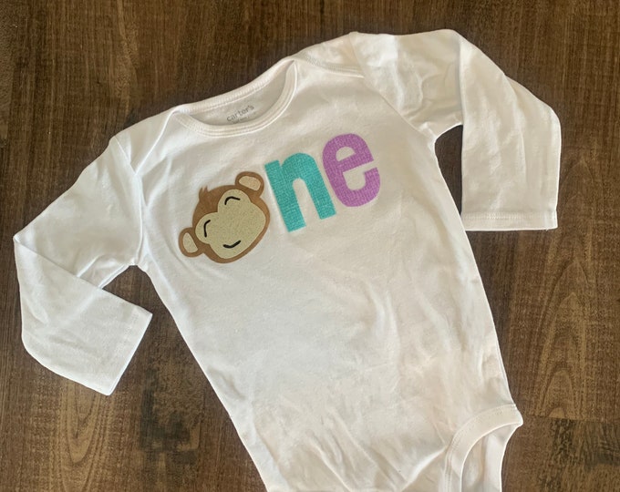 Little Monkey 1st Birthday Bodysuit! Monkey First Birthday Shirt! Girl Wild One birthday / Girl First birthday shirt