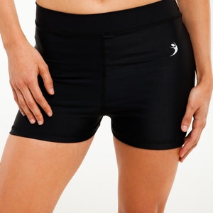 May include: Black athletic shorts with a small white logo on the right hip.