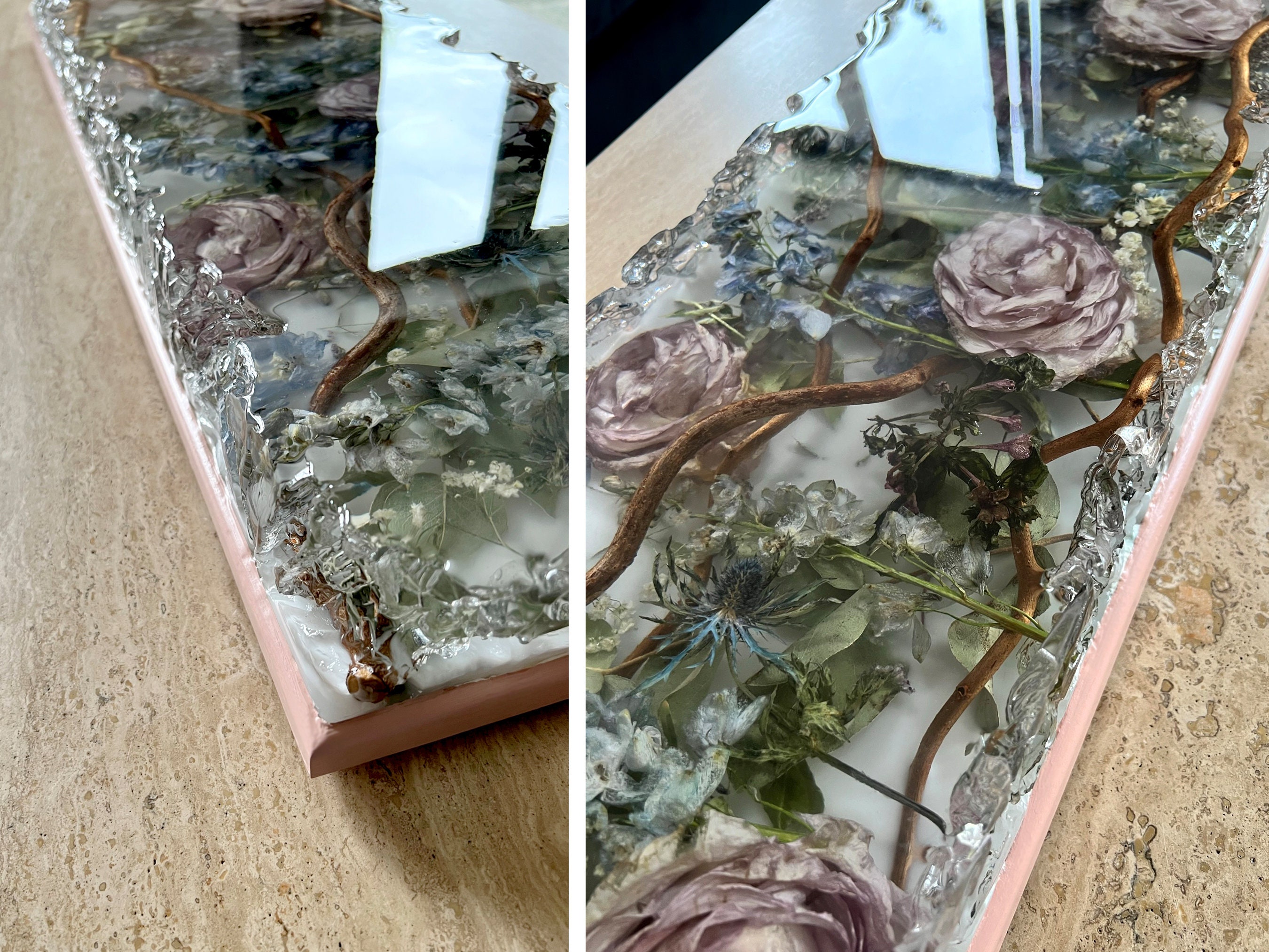 Wedding Bouquet Preserved Flower Resin Bespoke Console Table Etsy UK