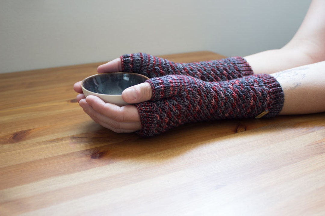 Vampire Stars Knit Fingerless Gloves Fingerless Glove Etsy