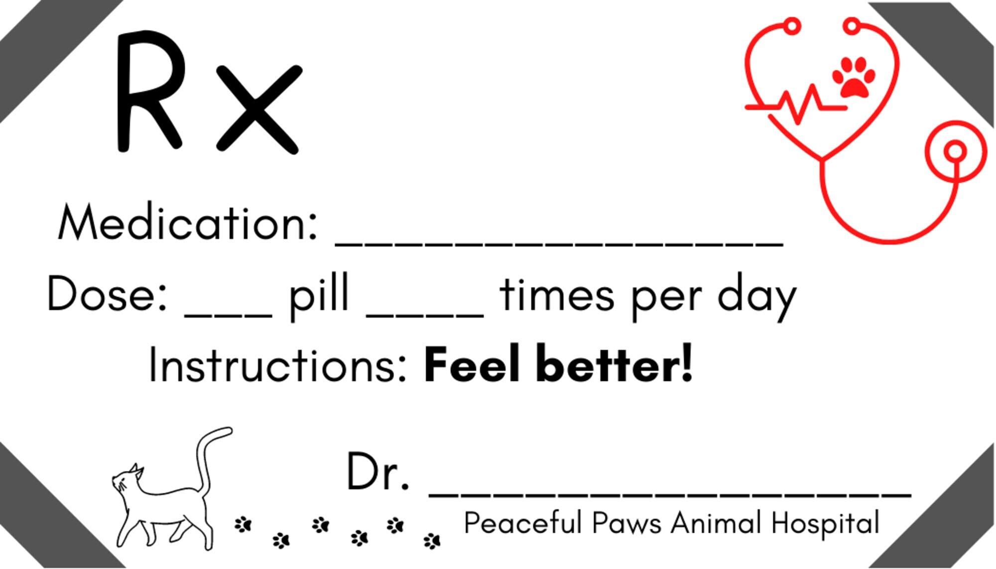 Veterinary Rx Labels Sample Questions Pretend Play Veterinarian Rx Notes | Printable Vet Pretend Play ...