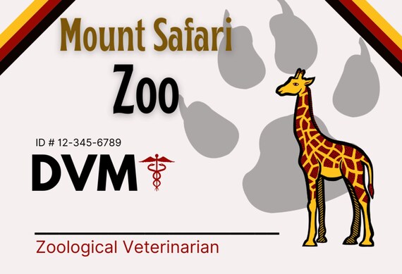 Let's Pretend Zoo Vet ID Badge Printable Vet ID - Etsy
