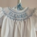 Smocked Dress/personalized/name/white/blue/blue Rick Rack Angel Sleeves ...
