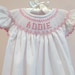 Smocked Dress/personalized/name/white/pink/pink Rick Rack Angel Sleeves ...