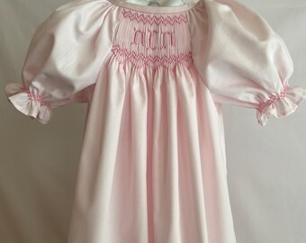 Monogrammed Pink Day Gown/Infant