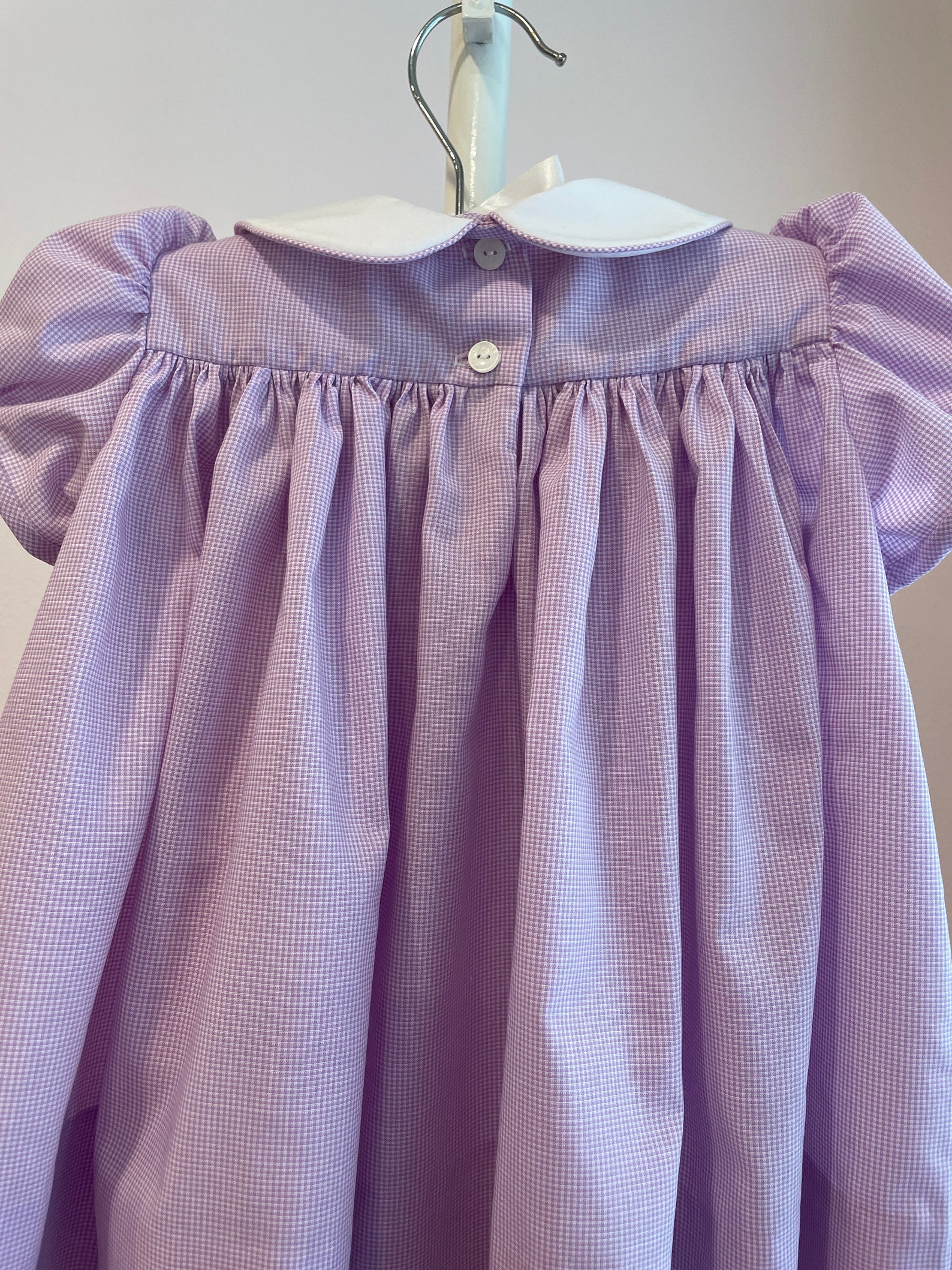 Easter Bunnies/white Rabbits Hand Smocked Classic Yoke Dress Etsy