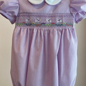 Easter Bunnies/white Rabbits Hand Smocked Classic Yoke Dress - Etsy
