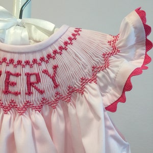 Smocked Dress/bubble/personalized/name/pink/pink Rick Rack Angel ...