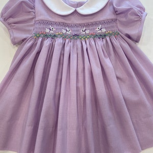 Easter Bunnies/white Rabbits Hand Smocked Classic Yoke Dress - Etsy