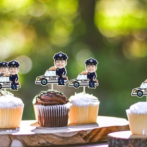 POLICE Officer Cupcake Topper (DIGITAL FILE) , Printable Cupcaketopper ...