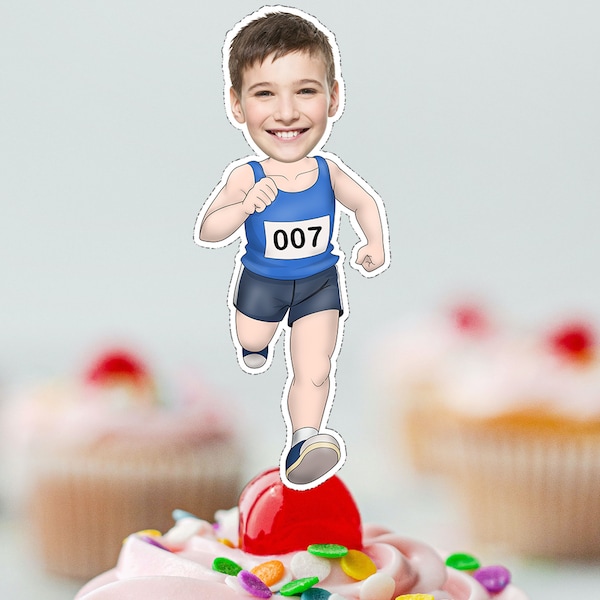 RUNNER Cupcake Topper (DIGITAL FILE) , Printable CupcakeTopper,   Personalised Cupcake topper, Funny Cupcake Topper