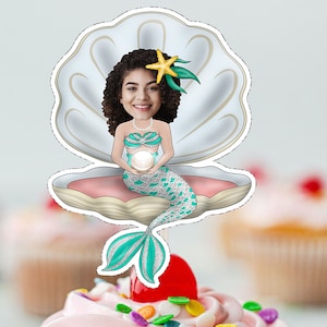 Mermaid Cupcake Topper: Personalized Party Decor (Digital File)
