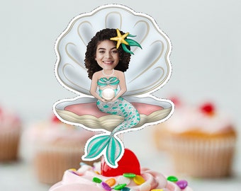 Mermaid Cupcake Topper: Personalized Party Decor (Digital File)